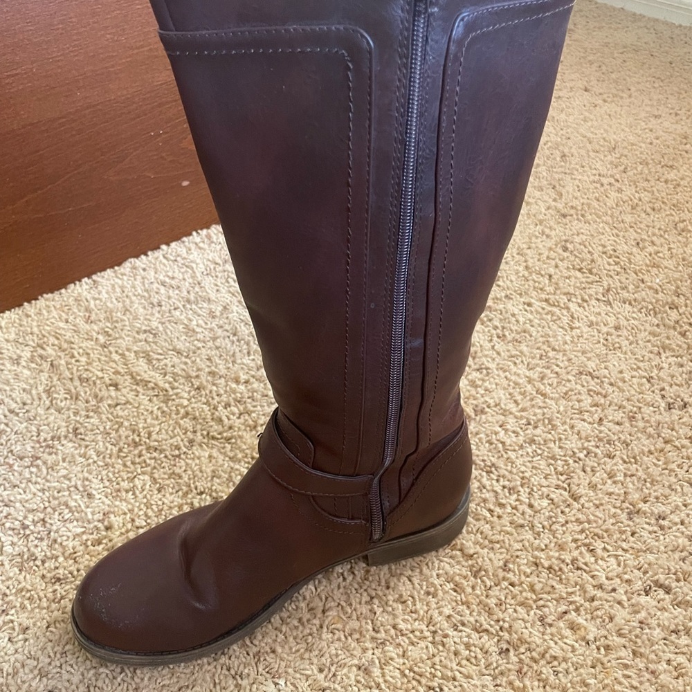 Brown Leather Rider Boots - Picture 5 of 7